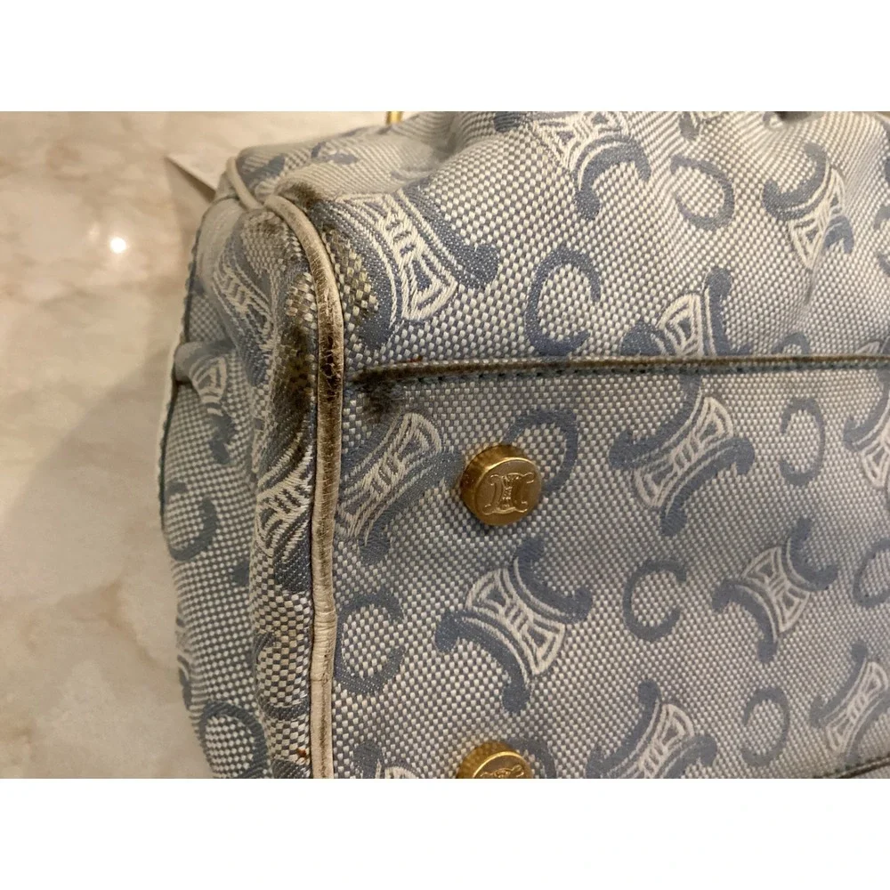 Celine Macadam Boston Bag Satchel Handbag Designer‎ Purse Small